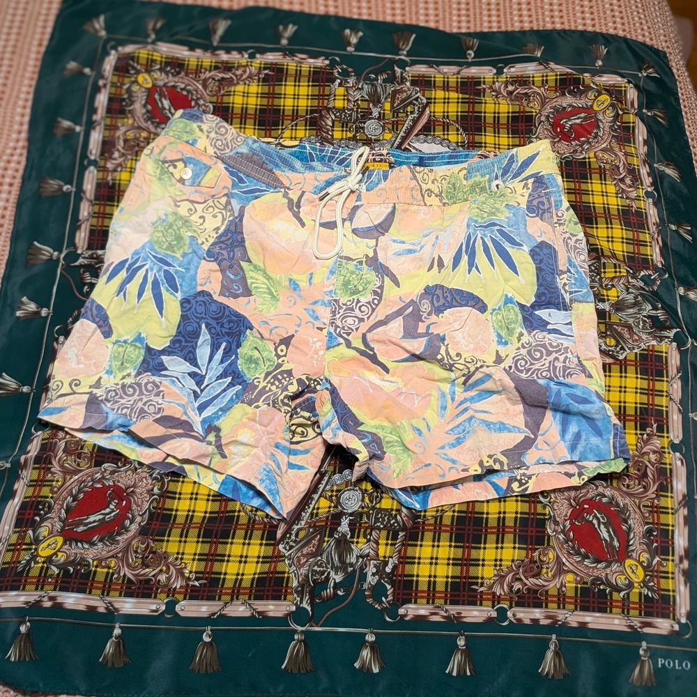 Polo by Ralph Lauren Floral Pastel Swimtrunks Men's Size XL